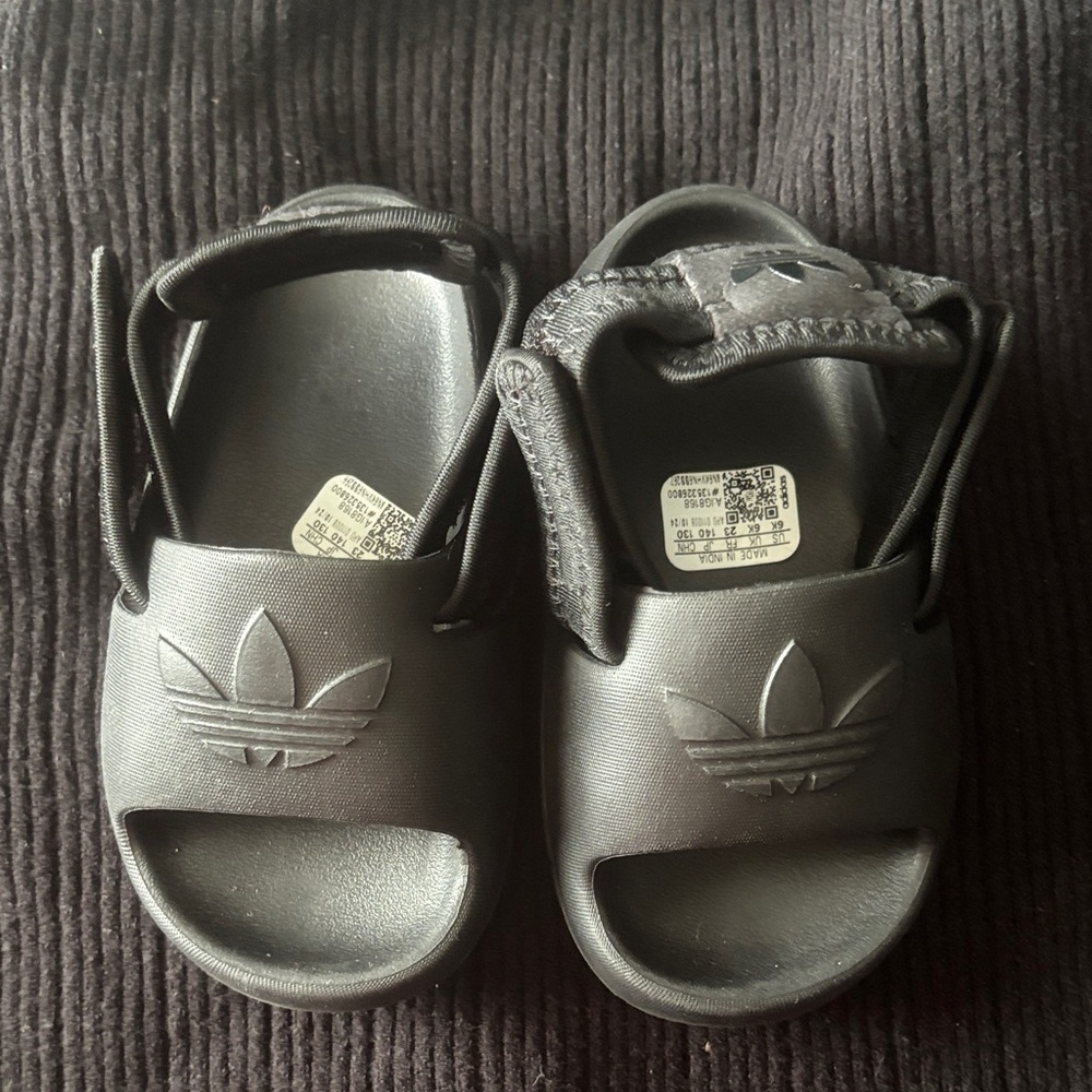 Adidas Kids Charcoal Slide Sandals